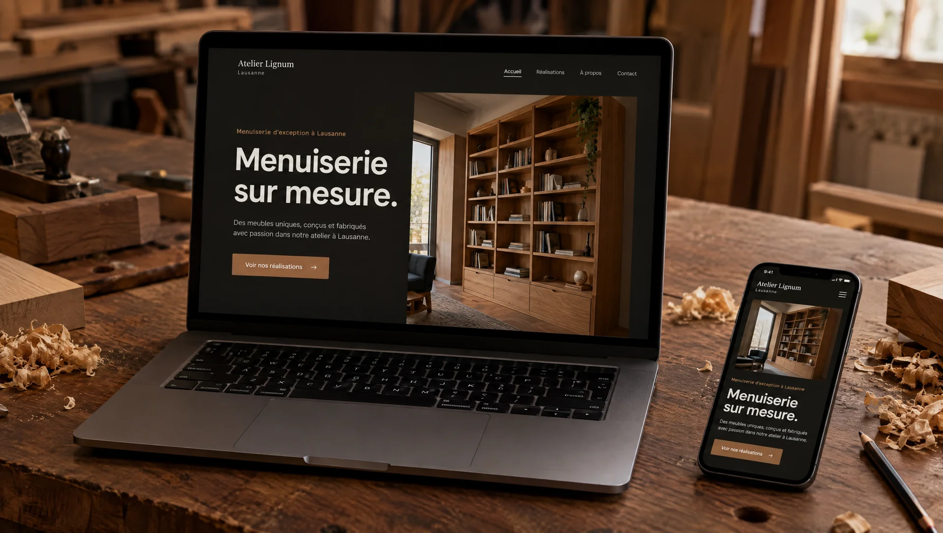 Site de démonstration Atelier Lignum, Menuiserie · Lausanne